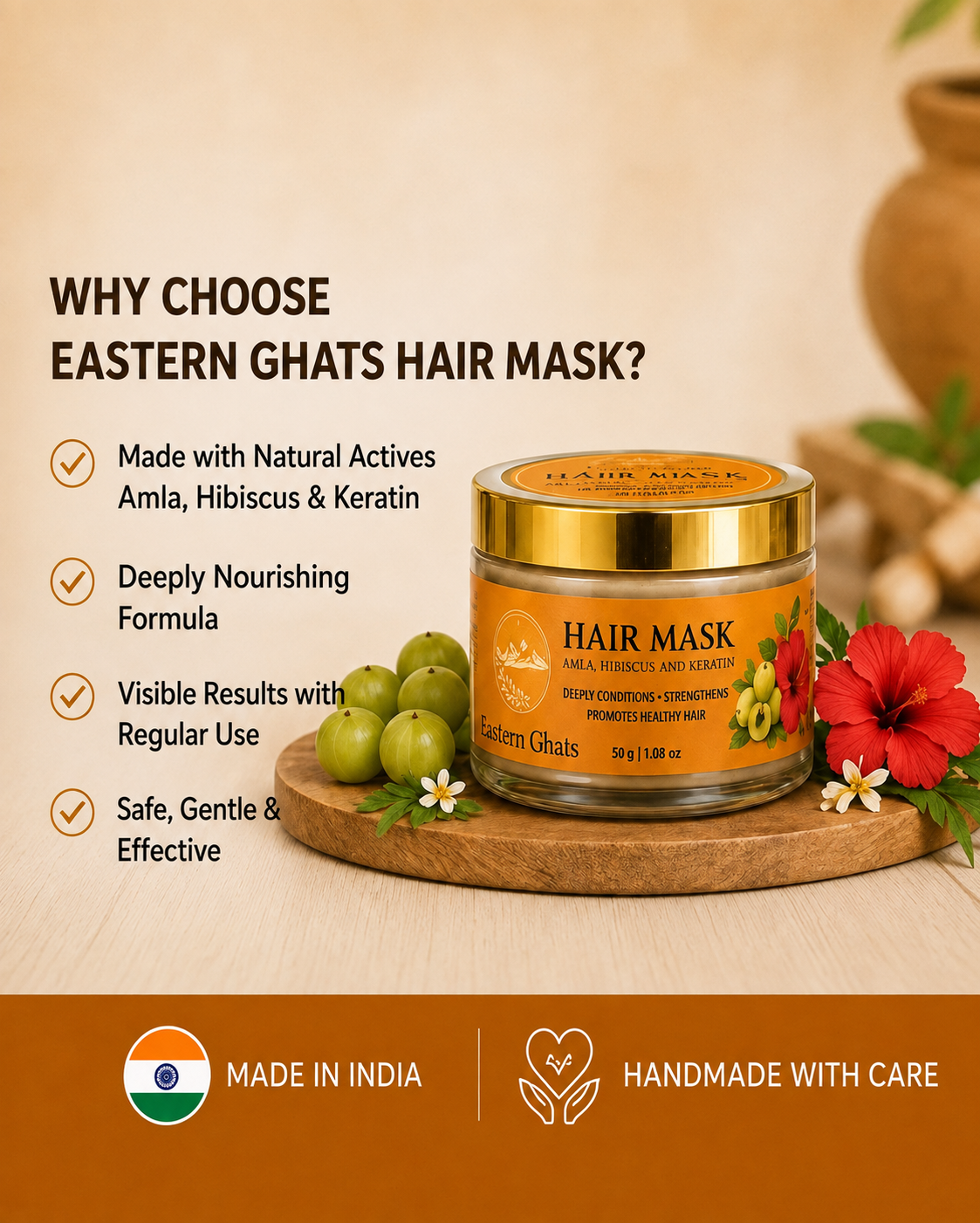 Eastern Ghats Hair Mask (Amla, Hibiscus & Keratin) - product image 7