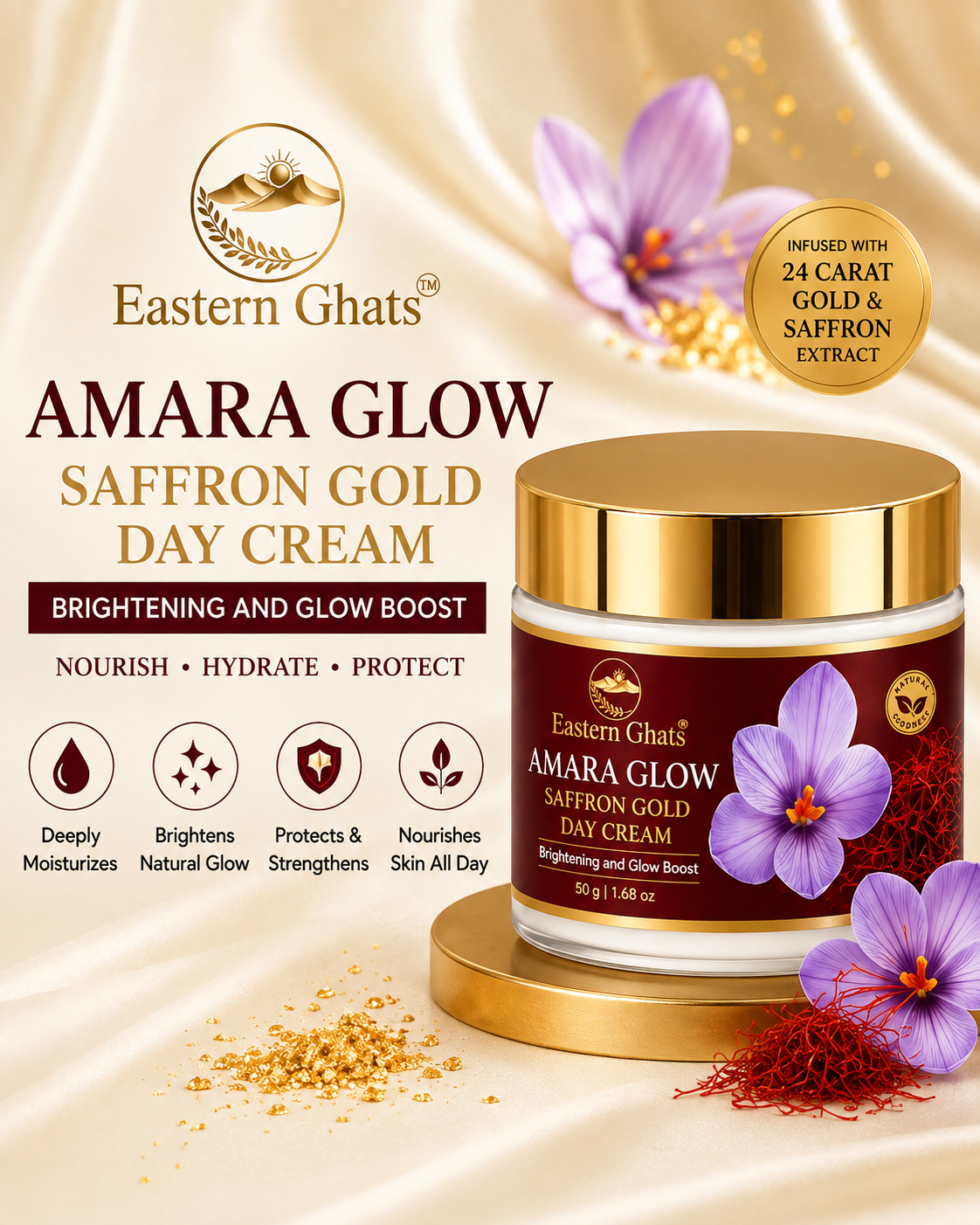 Eastern Ghats Saffron Gold Day Cream natural skincare