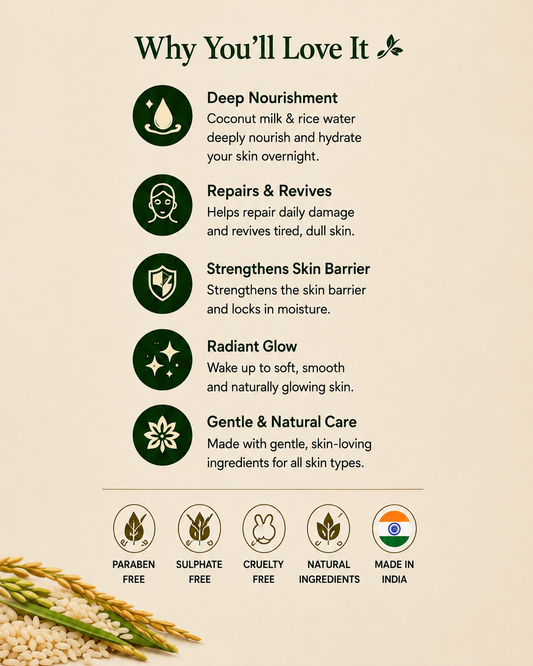 Eastern Ghats Coconut Milk and Rice Water Night Cream benefits