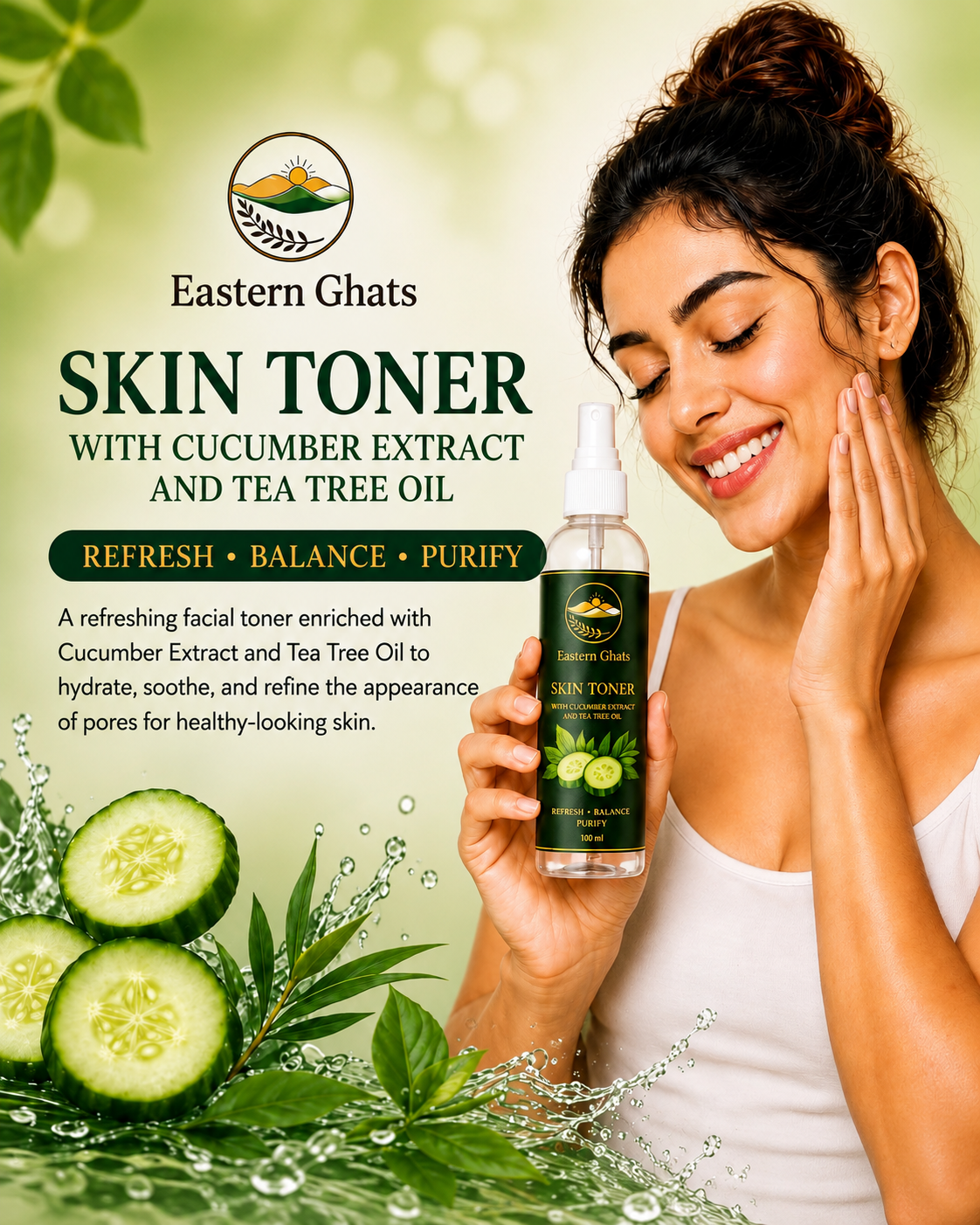 Eastern Ghats Skin Toner with cucumber extract and tea tree oil