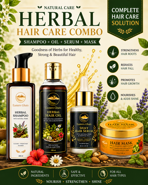 Eastern Ghats Shampoo Oil Serum and Mask Combo