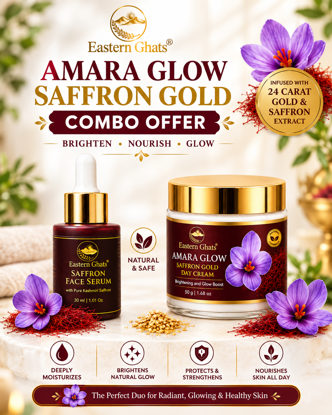Eastern Ghats Amara Glow Saffron Gold Combo