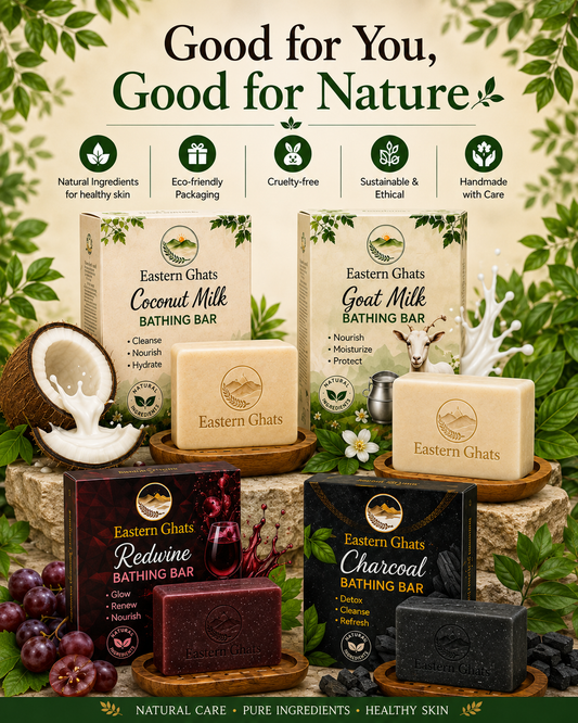 Eastern Ghats Coconut Goat Milk Red Wine and Charcoal Soap Combo